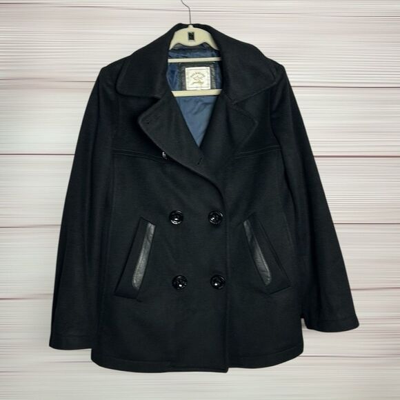 Paul & Shark Black Peacoat Women’s Double Breasted Wool Cashmere Italy sz 44 US8 - Picture 8 of 12